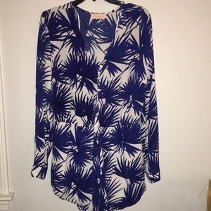 Blue and white romper